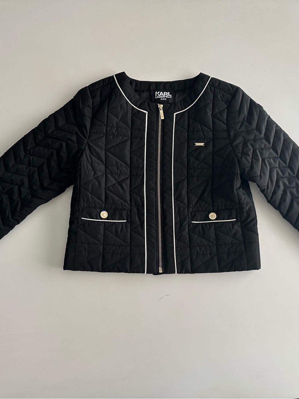 Karl Lagerfeld kids crop quilted jacket